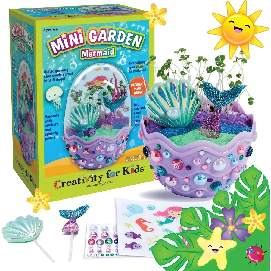 Mini Garden: Mermaid Terrarium Kit Mermaid Gifts for Girls Crafts and Toys Stocking Stuffers for Ages 6+ 
Mini Garden: Mermaid Terrarium Kit Mermaid Gifts for Girls Crafts and Toys Stocking Stuffers for Ages 6+