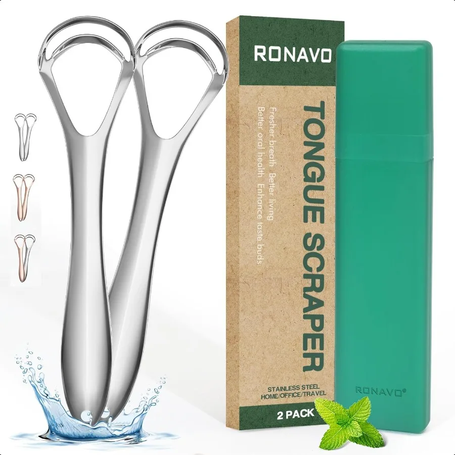 Tongue Scraper for Adult with Thick Tongue Coating Dual Scraping Head Design for Deep Clean Stainless Steel Tongue Cleaner Bad
Tongue Scraper for Adult with Thick Tongue Coating Dual Scraping Head Design for Deep Clean Stainless Steel Tongue Cleaner Bad