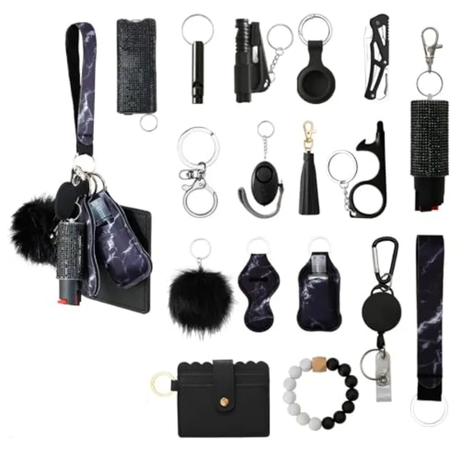 Araafur Wristlet Keychain Set with Wallet Card Holder, Bottle Opener, Car Keychain Accessories for Women Darkblack
Araafur Wristlet Keychain Set with Wallet Card Holder, Bottle Opener, Car Keychain Accessories for Women Darkblack