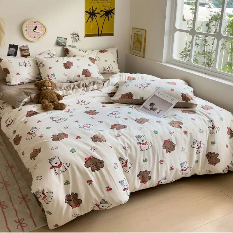 4Pcs Cartoon Printed Washed Cotton Bedding Sets Nude Sleeping Duvet Cover Comfort Set Skin Friendly Breathable Quilt Sets
4Pcs Cartoon Printed Washed Cotton Bedding Sets Nude Sleeping Duvet Cover Comfort Set Skin Friendly Breathable Quilt Sets
