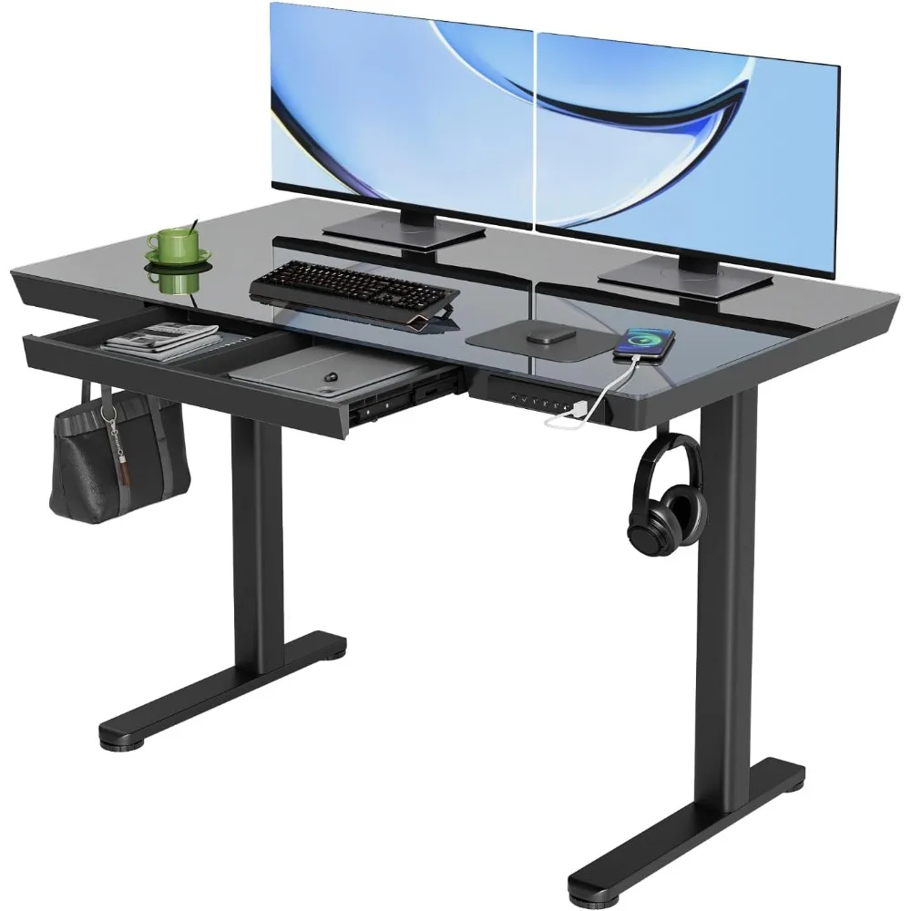 Glass Standing Desk with Drawers, 48 x 24 Inch Electric Stand Up Desk with USB Ports, Adjustable Height Desk for Home Office, B
Glass Standing Desk with Drawers, 48 x 24 Inch Electric Stand Up Desk with USB Ports, Adjustable Height Desk for Home Office, B