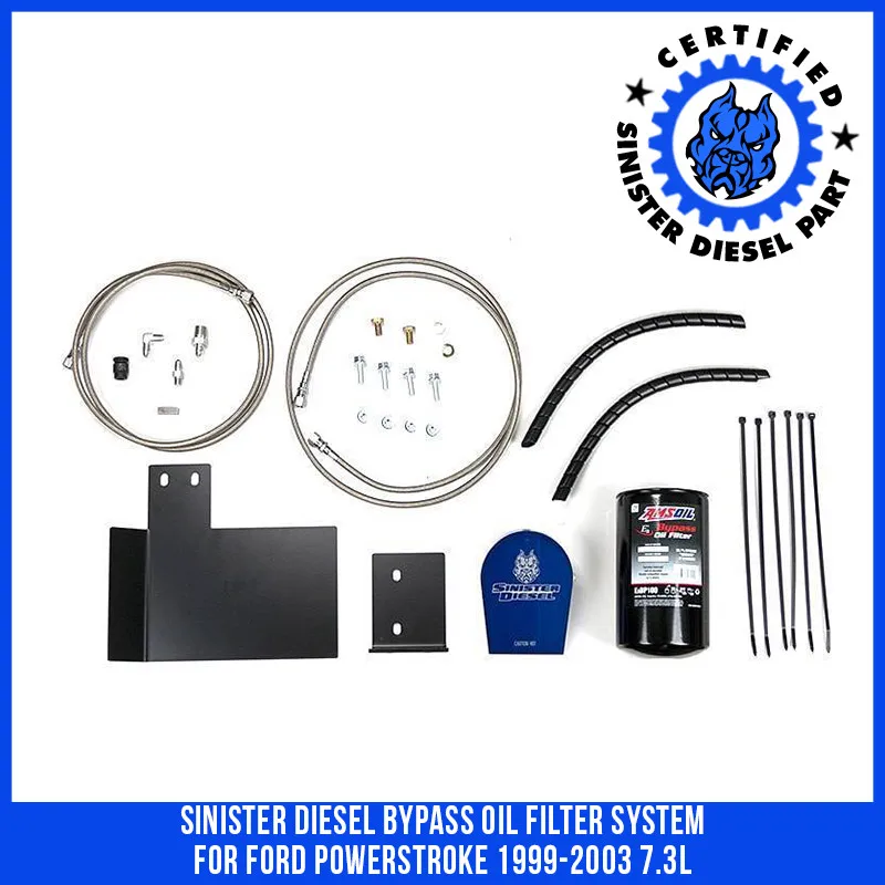 Diesel bypass oil filter system for Powerstroke 1999 - 2003 7.3L
Diesel bypass oil filter system for Powerstroke 1999 - 2003 7.3L