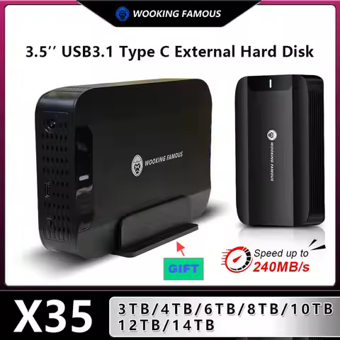 CoolFish 외장 하드 디스크, HDD 3.5 인치, 3TB, 4TB, 6TB, 8TB, 10TB, 12TB, C 타입 하드 드라이브, 외장 스토리지, PC, Mac용 하드 디스크