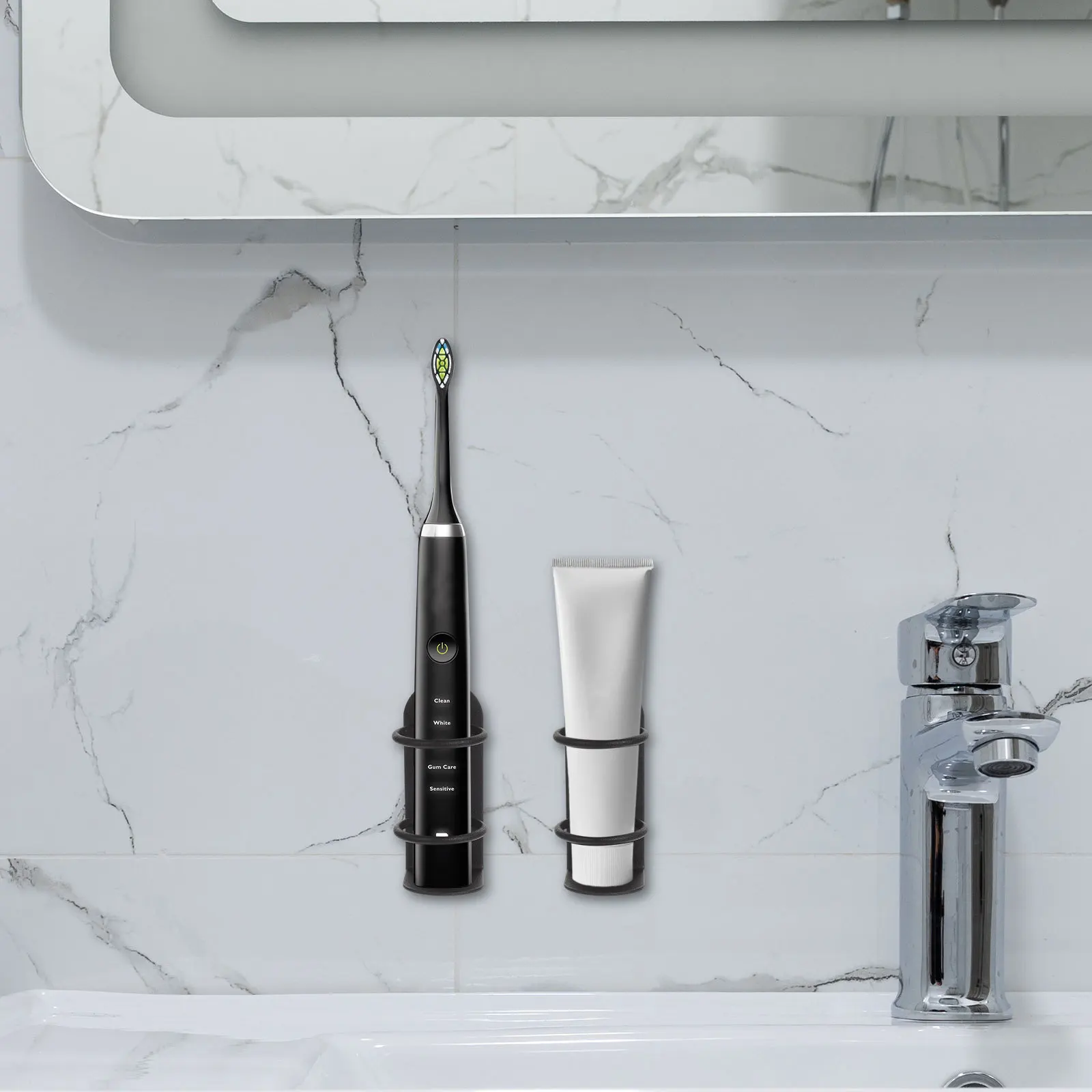 2Pcs Punch Free Electric Toothbrush Holder Wall Mount Iron Bathroom Organizer Storage Rack Drain Hole Design Easy Installation
2Pcs Punch Free Electric Toothbrush Holder Wall Mount Iron Bathroom Organizer Storage Rack Drain Hole Design Easy Installation