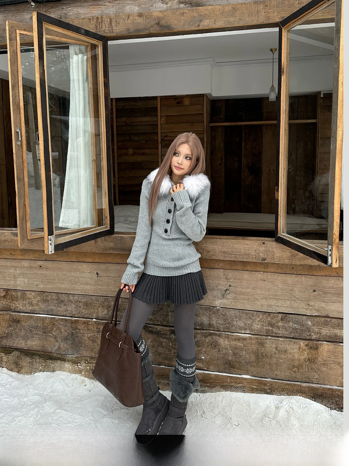 GOGOBURN ey Fur Collar Women's Knitted Sweater Slim Fit Waist Cinched Autumn Winter New Sle Faionable Top
GOGOBURN ey Fur Collar Women's Knitted Sweater Slim Fit Waist Cinched Autumn Winter New Sle Faionable Top