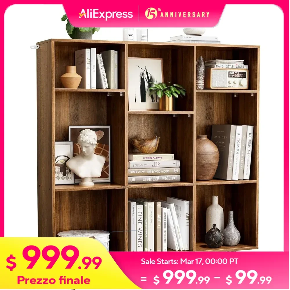 9 Cube Bookshelf With 3 Height Adjustable Shelves and Solid Legs Modern Freestanding Open Shelf Display Stand Storage Locker
9 Cube Bookshelf With 3 Height Adjustable Shelves and Solid Legs Modern Freestanding Open Shelf Display Stand Storage Locker