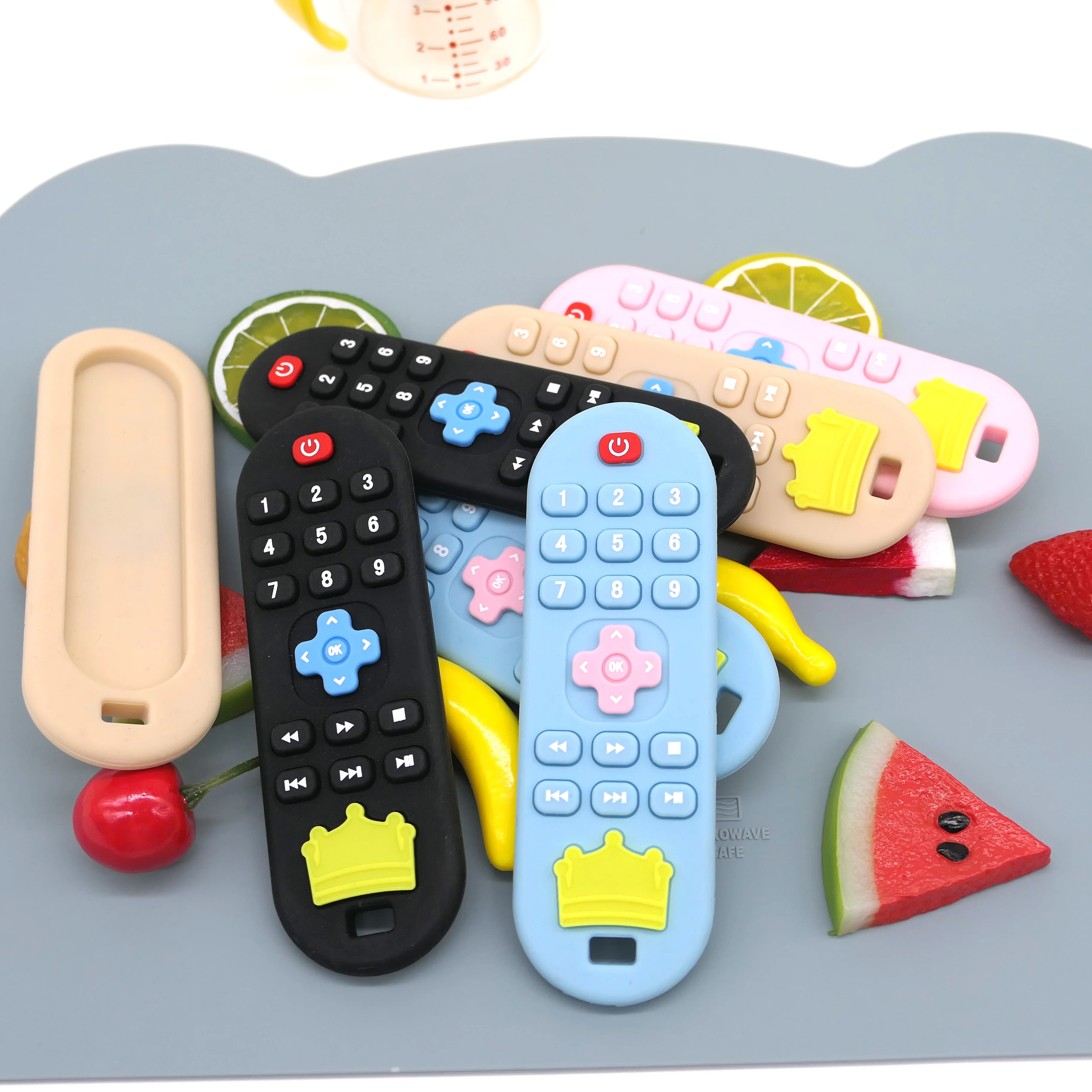 Baby silicone remote control teether baby anti-eating hand teething stick cartoon soothing bite toys
Baby silicone remote control teether baby anti-eating hand teething stick cartoon soothing bite toys