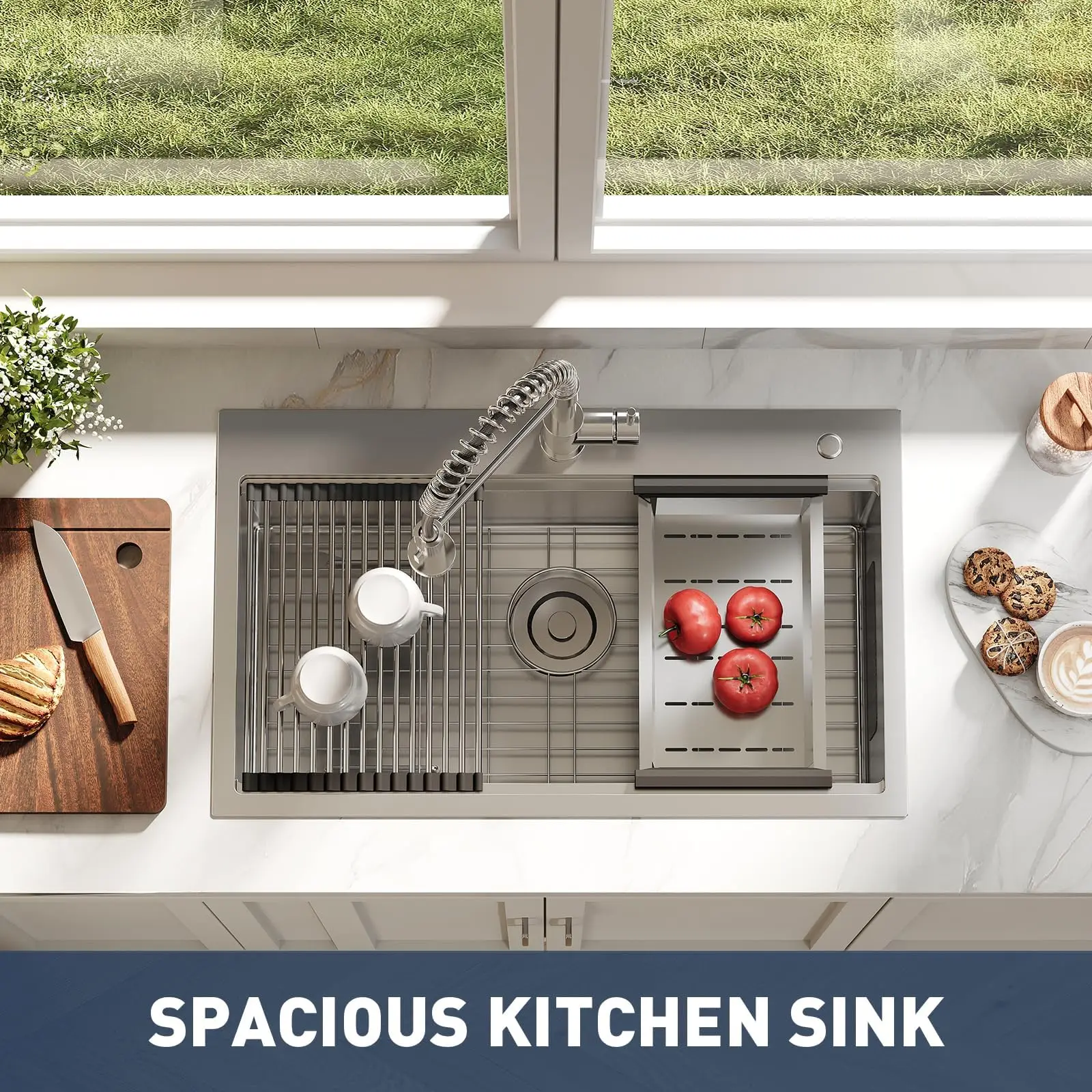 Кухонная мойка, вставная раковина из нержавеющей стали с одной чашей и аксессуарами, современная раковина для рабочей станции с верхним креплением и нижней ручкой для ополаскивания
Кухонная мойка, вставная раковина из нержавеющей стали с одной чашей и аксессуарами, современная раковина для рабочей станции с верхним креплением и нижней ручкой для ополаскивания