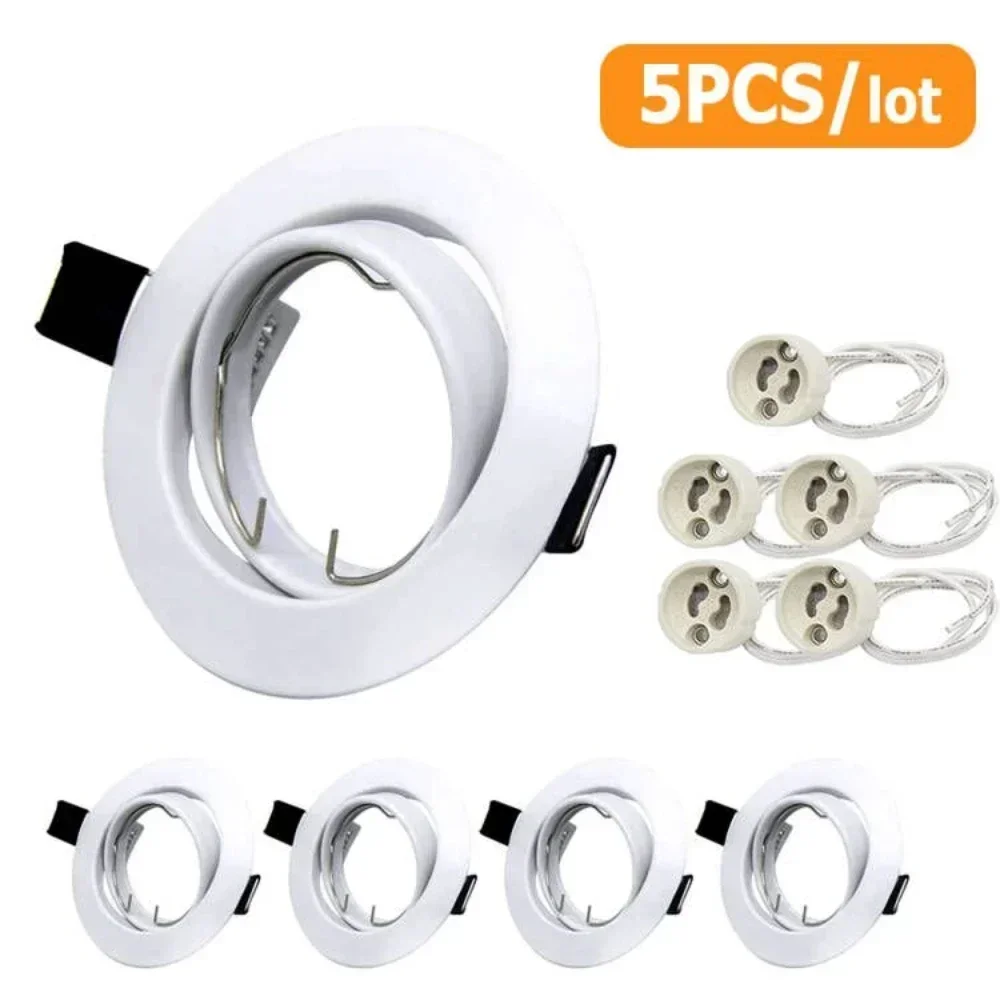 5pcs Recessed LED Ceiling Light Fitting Round Adjustable Frame Bulb Fixture Downlight Holder
5pcs Recessed LED Ceiling Light Fitting Round Adjustable Frame Bulb Fixture Downlight Holder