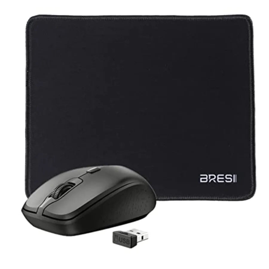 Ergonomic Bluetooth Mouse and Mouse Pad for Laptop, Silent Mouse with 3-Levels DPI, USB Nano Receiver for Android PC Notebook C