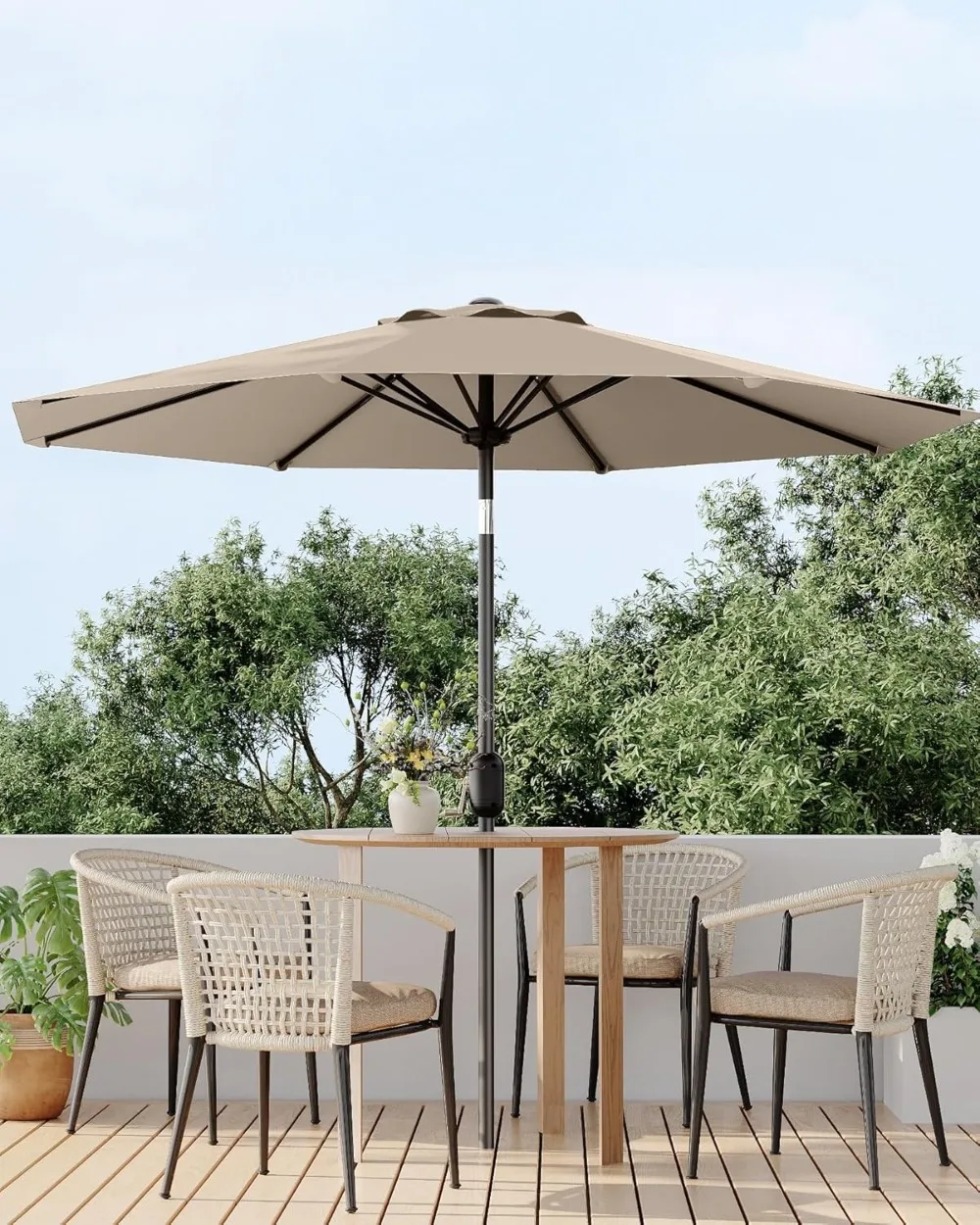9FT Patio Umbrella Outdoor Table Umbrella Market Umbrella Crank & Tilt Design
9FT Patio Umbrella Outdoor Table Umbrella Market Umbrella Crank & Tilt Design