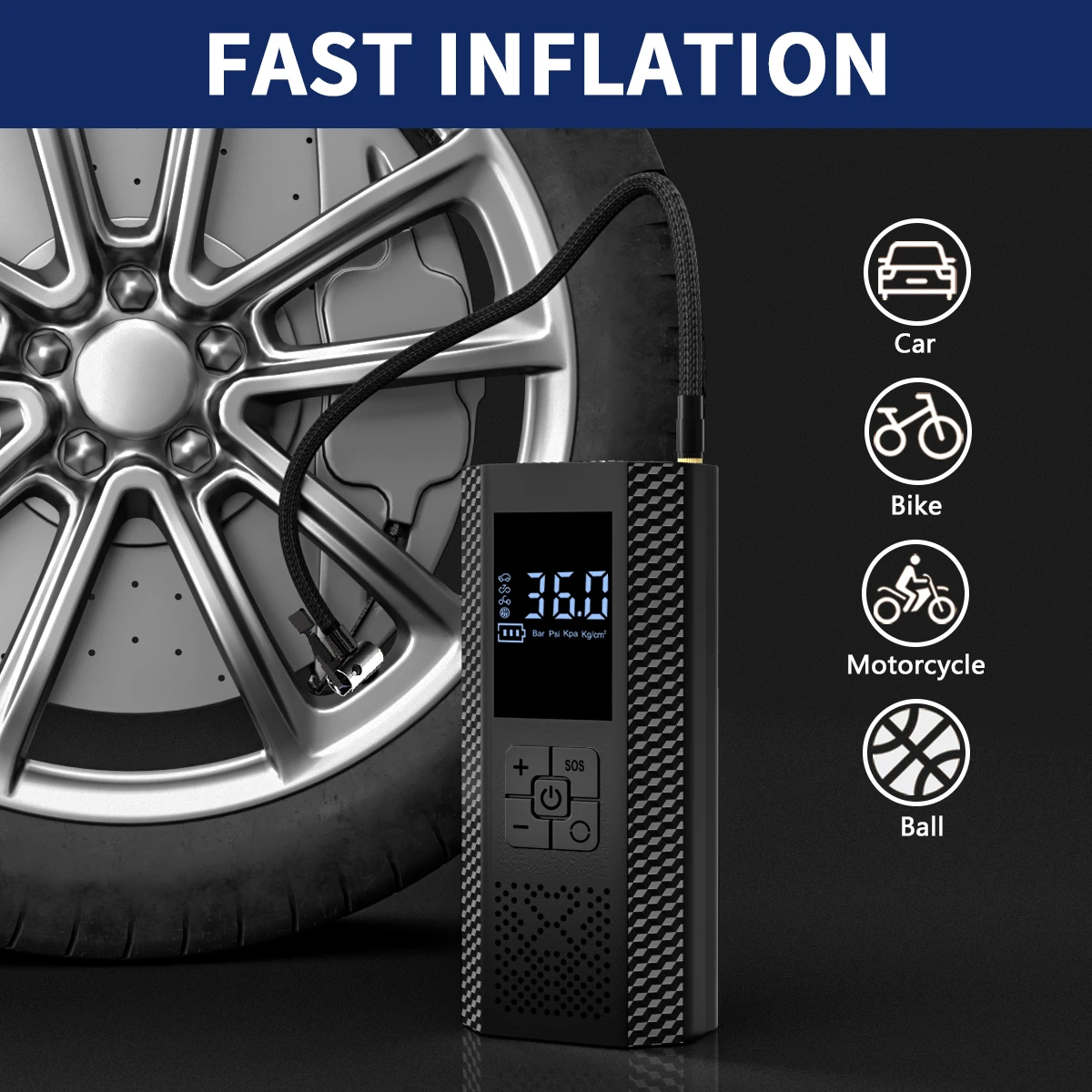 Портативный быстрый насос для накачивания шин, воздушный компрессор, автоматический пистолет для шин со светодиодной подсветкой и манометром для автомобилей, велосипедов и шариков
Портативный быстрый насос для накачивания шин, воздушный компрессор, автоматический пистолет для шин со светодиодной подсветкой и манометром для автомобилей, велосипедов и шариков