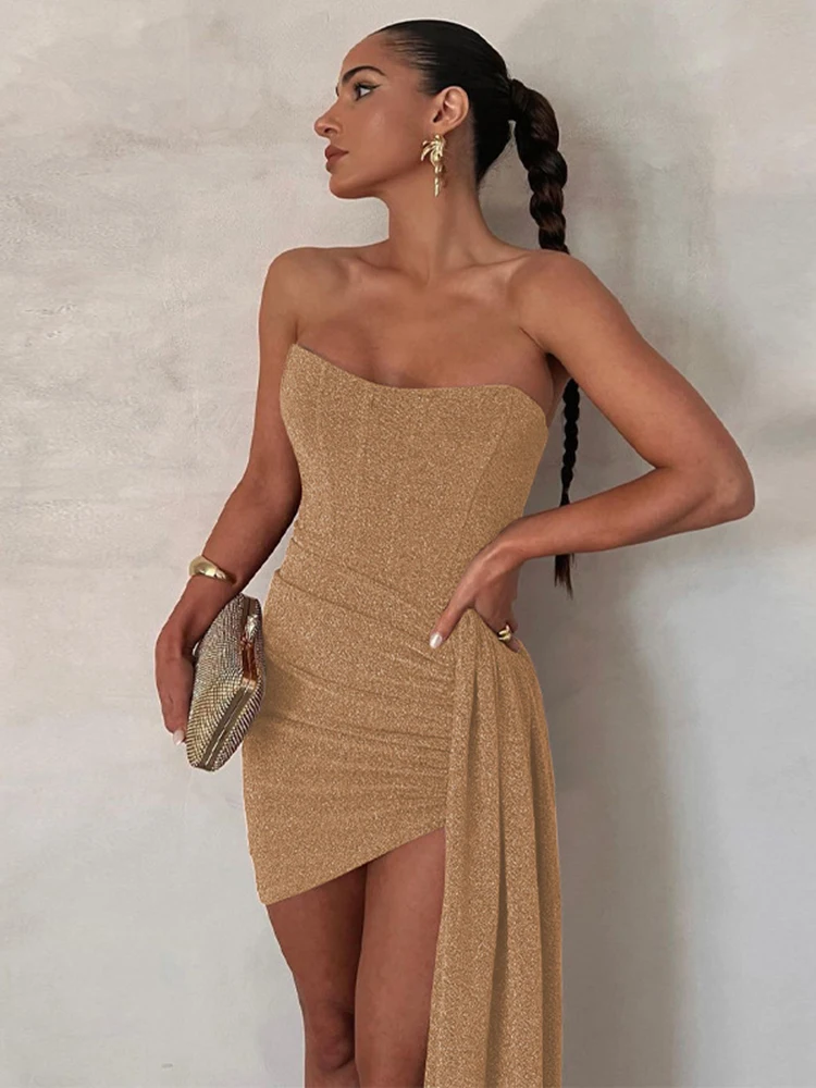 Arazooyi Bling Glitter Women Tube Corset Mini Dress Women Bodycon Sexy Ruched Short Dress Party Club Elegant Clothes Evening
Arazooyi Bling Glitter Women Tube Corset Mini Dress Women Bodycon Sexy Ruched Short Dress Party Club Elegant Clothes Evening