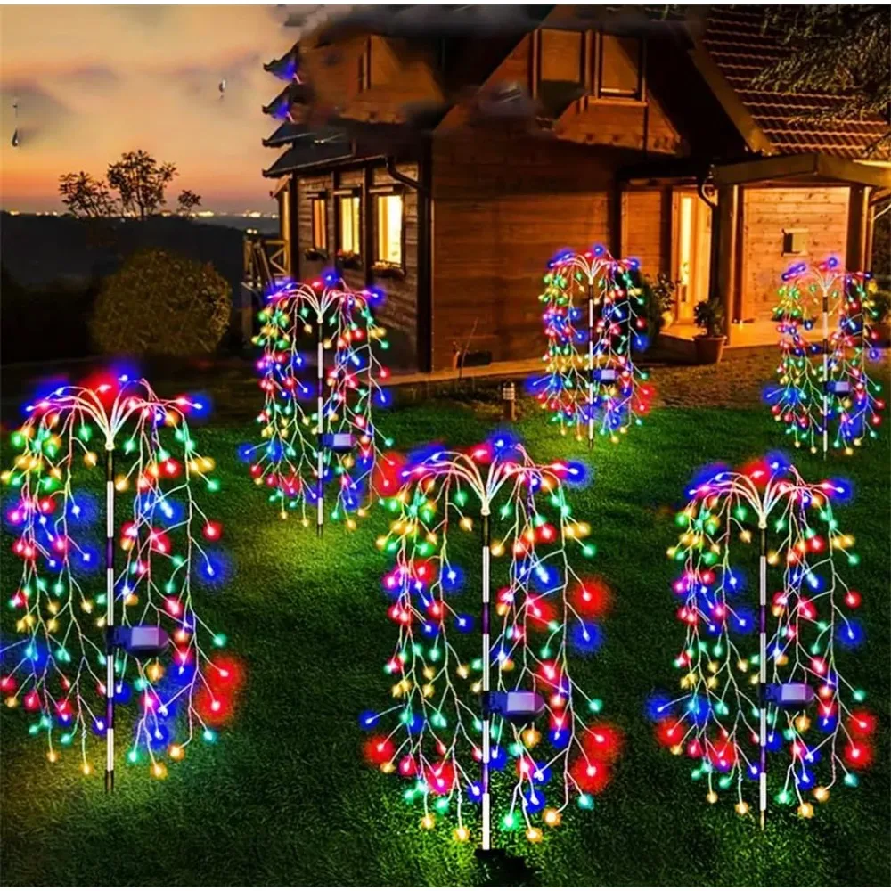 Solar RGB Firework Light Outdoor Waterproof Willow Tree Firework Lights LED Garden Decoration Lawn Holiday String Fairy Light
Solar RGB Firework Light Outdoor Waterproof Willow Tree Firework Lights LED Garden Decoration Lawn Holiday String Fairy Light