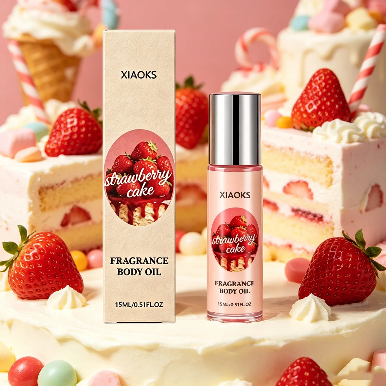 10ml Strawberry Cake Scented Perfume Spray for Women - Elegant Women's Perfume with Rose Scent, Roll-On Fragrance, Gourmet Oriental Notes, Featuring Strawberry, Coconut, Candy, Vanilla, Caramel, and Cream Scents, Long-Lasting Date Perfume, Enhances and Ex
10ml Strawberry Cake Scented Perfume Spray for Women - Elegant Women's Perfume with Rose Scent, Roll-On Fragrance, Gourmet Oriental Notes, Featuring Strawberry, Coconut, Candy, Vanilla, Caramel, and Cream Scents, Long-Lasting Date Perfume, Enhances and Ex
