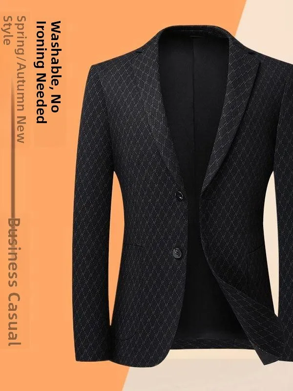 Thiened Men's Single-breasted Coat Casual Busin Sle Printed Casual Fit No-iron Spring Autumn European Version Suit
Thiened Men's Single-breasted Coat Casual Busin Sle Printed Casual Fit No-iron Spring Autumn European Version Suit