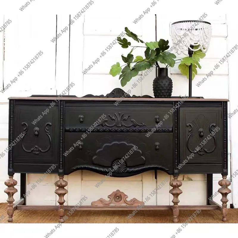 French retro style solid wood carving flower long foot cabinet medieval light luxury locker American corridor old
French retro style solid wood carving flower long foot cabinet medieval light luxury locker American corridor old