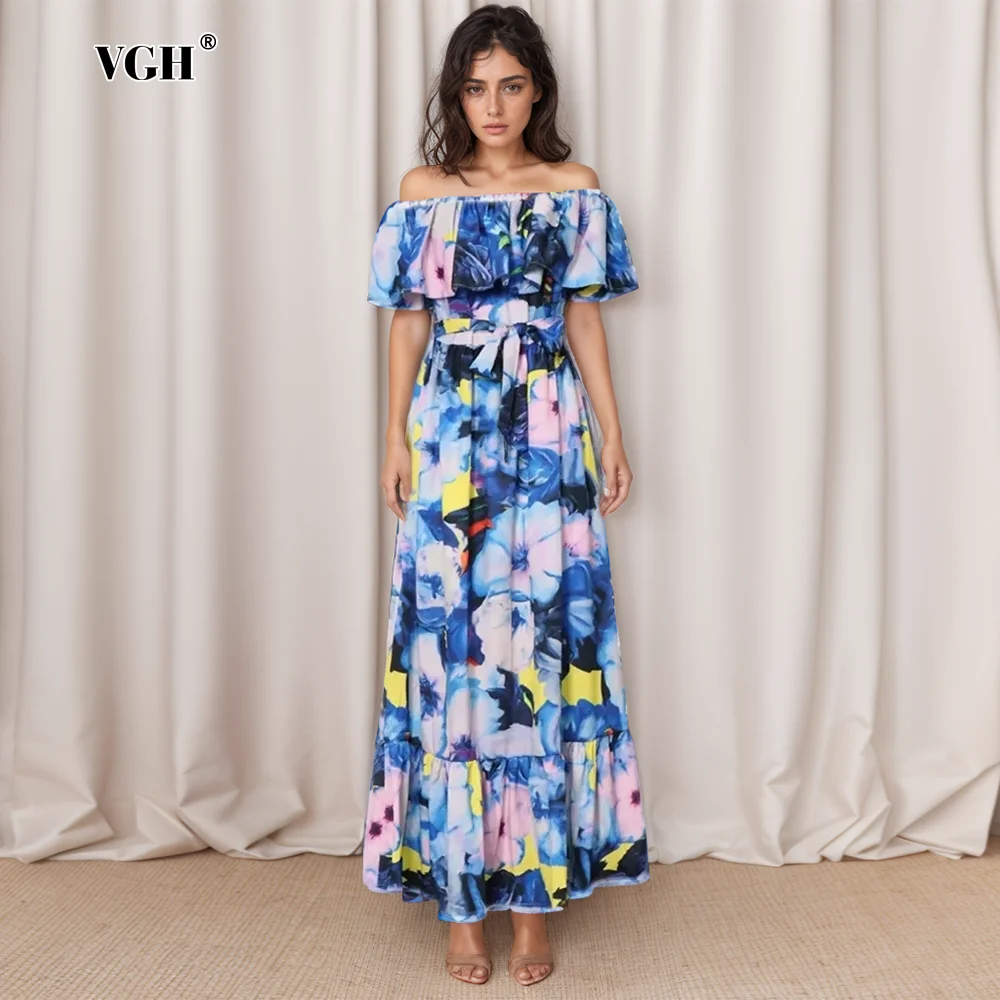 VGH Elegant Hit Color Dresses For Women Slash Neck Sleeveless High Wiast Patchwork Lace Up Casual Printing Dress Female Fashion
VGH Elegant Hit Color Dresses For Women Slash Neck Sleeveless High Wiast Patchwork Lace Up Casual Printing Dress Female Fashion