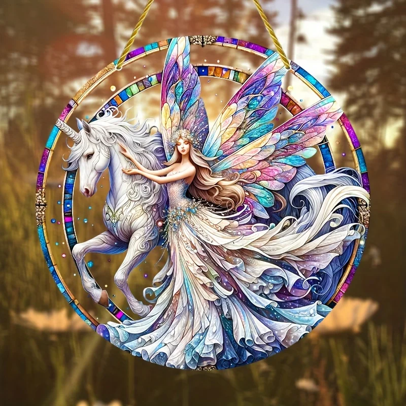 Glam Style Acrylic Decorative Sign&Plaque with Unicorn,Fairy Motif-Wall Hanging Elven Themed Sun Catcher for Multipurpose Use
Glam Style Acrylic Decorative Sign&Plaque with Unicorn,Fairy Motif-Wall Hanging Elven Themed Sun Catcher for Multipurpose Use