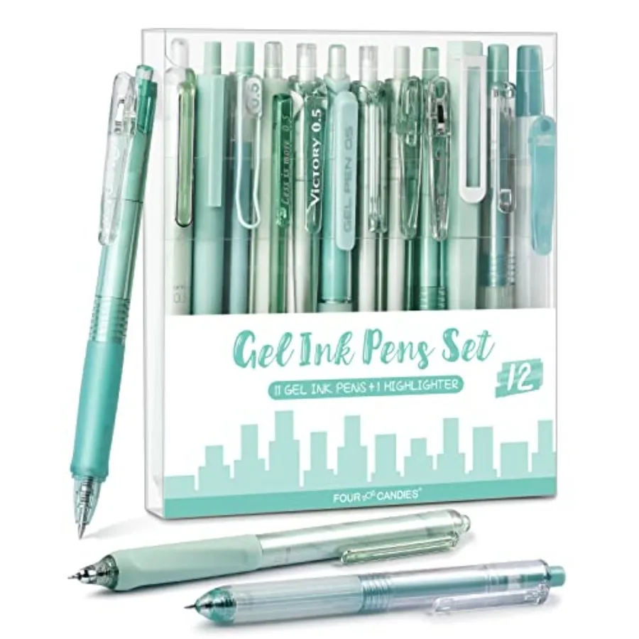 Forest Series Gel Pens, Black and Green Ink Fine Point Smooth Writing Pens and Highlighter Set, Teal Office Supplies Back to Sc
Forest Series Gel Pens, Black and Green Ink Fine Point Smooth Writing Pens and Highlighter Set, Teal Office Supplies Back to Sc