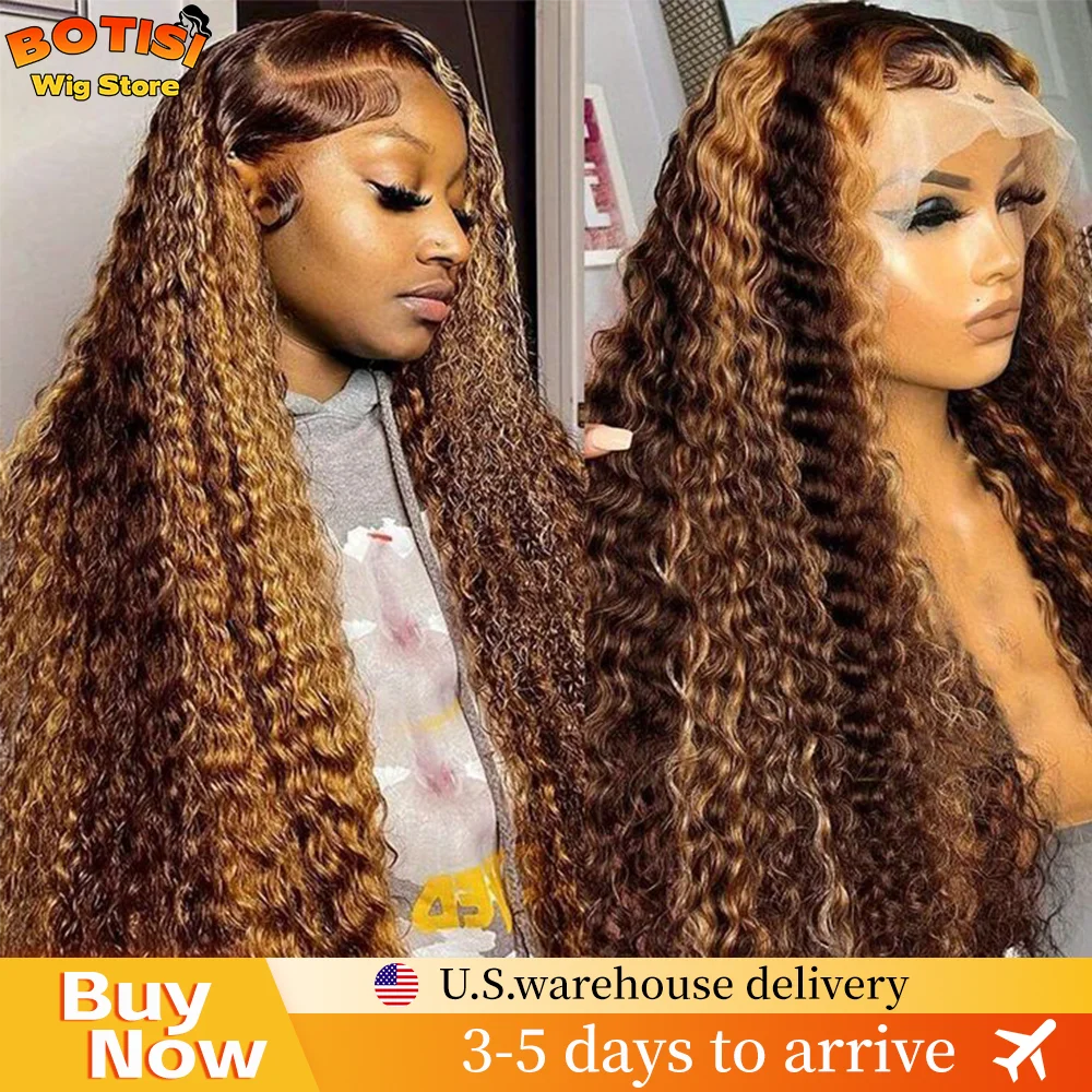 30 Inch 200 Density Highlight Honey Brown Curly Lace Front Human Hair Wigs 13x6 13x4 Ombre Colored Deep Wave Lace Frontal Wig
30 Inch 200 Density Highlight Honey Brown Curly Lace Front Human Hair Wigs 13x6 13x4 Ombre Colored Deep Wave Lace Frontal Wig