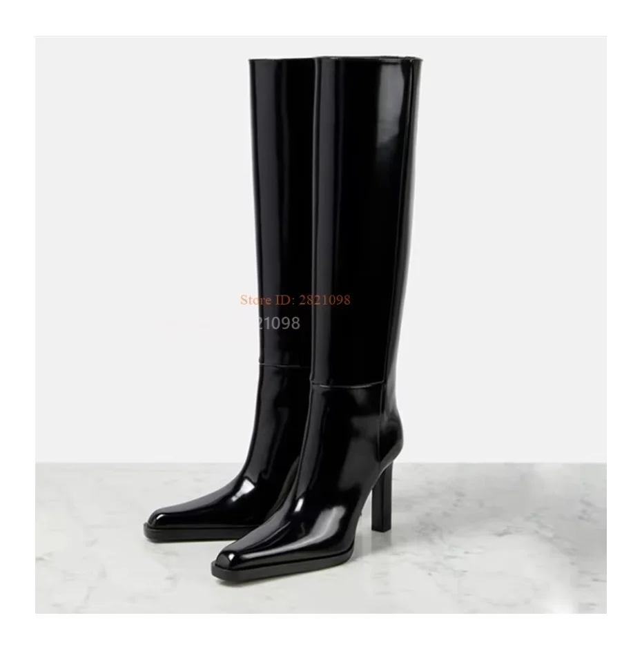 Black Patent Leather Thin Platform Knee High Boots Women Pointed Toe High Heel Long Boot
Black Patent Leather Thin Platform Knee High Boots Women Pointed Toe High Heel Long Boot