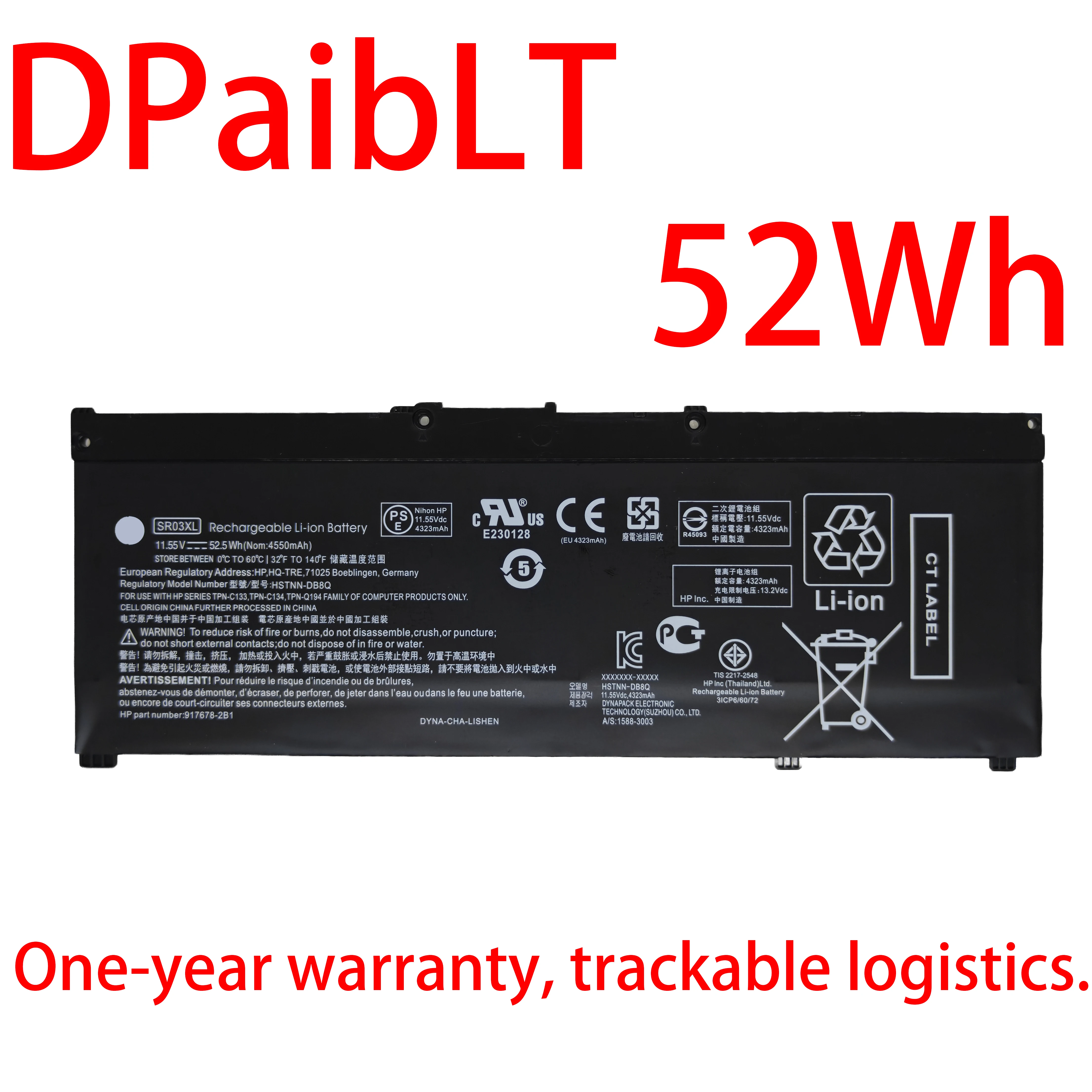 DPaibLT NEW 52Wh SR03XL LAPTOP BATTERY For HP OMEN 15-CE 17-CB0052TX Pavilion Gaming 15-CX0096TX CX0006NT HSTNN-DB8Q IB8L
DPaibLT NEW 52Wh SR03XL LAPTOP BATTERY For HP OMEN 15-CE 17-CB0052TX Pavilion Gaming 15-CX0096TX CX0006NT HSTNN-DB8Q IB8L