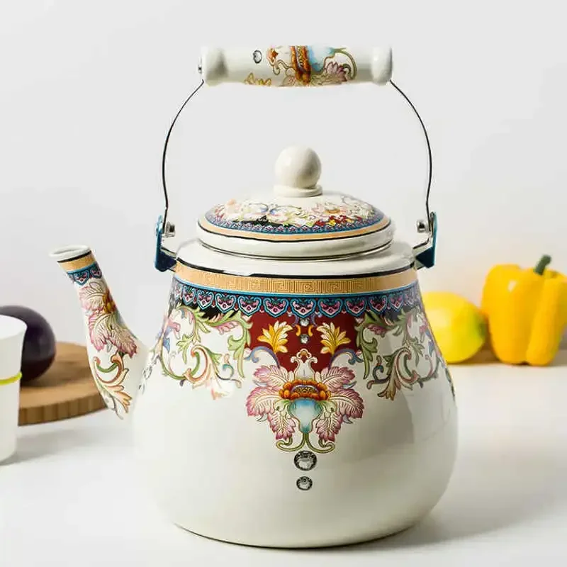 Enamel pot Thicken large capacity 5L full flower enamel kettle milk tea flat bottom pot induction cooker teapot jug camp kitchen
Enamel pot Thicken large capacity 5L full flower enamel kettle milk tea flat bottom pot induction cooker teapot jug camp kitchen