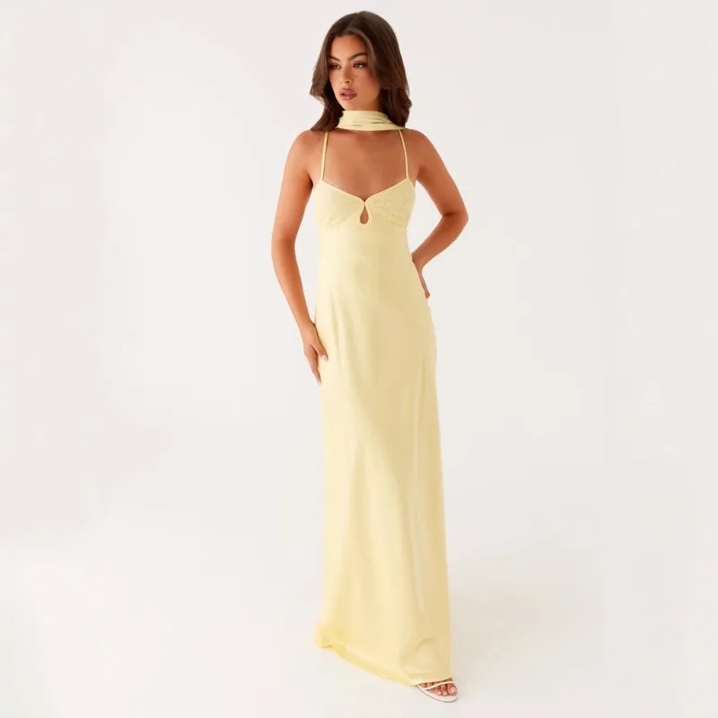 A New Cross-border Women's Dress From Europe and America Featuring V-neck Tie Backless Dress Long High-end Satin Dress for Women
A New Cross-border Women's Dress From Europe and America Featuring V-neck Tie Backless Dress Long High-end Satin Dress for Women