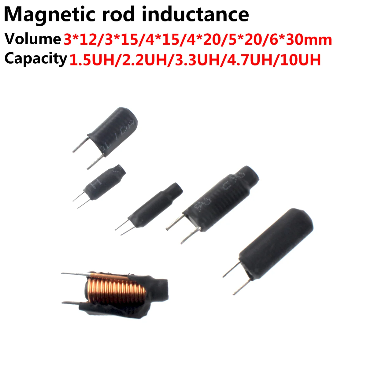 50/20PCS Inductance Inductor rod Filter Coil 3X12 3X15 4X15 4X20 5X20 6X20 0.8 diameter 2.2/3.3/4.7/5.6/10uH
50/20PCS Inductance Inductor rod Filter Coil 3X12 3X15 4X15 4X20 5X20 6X20 0.8 diameter 2.2/3.3/4.7/5.6/10uH