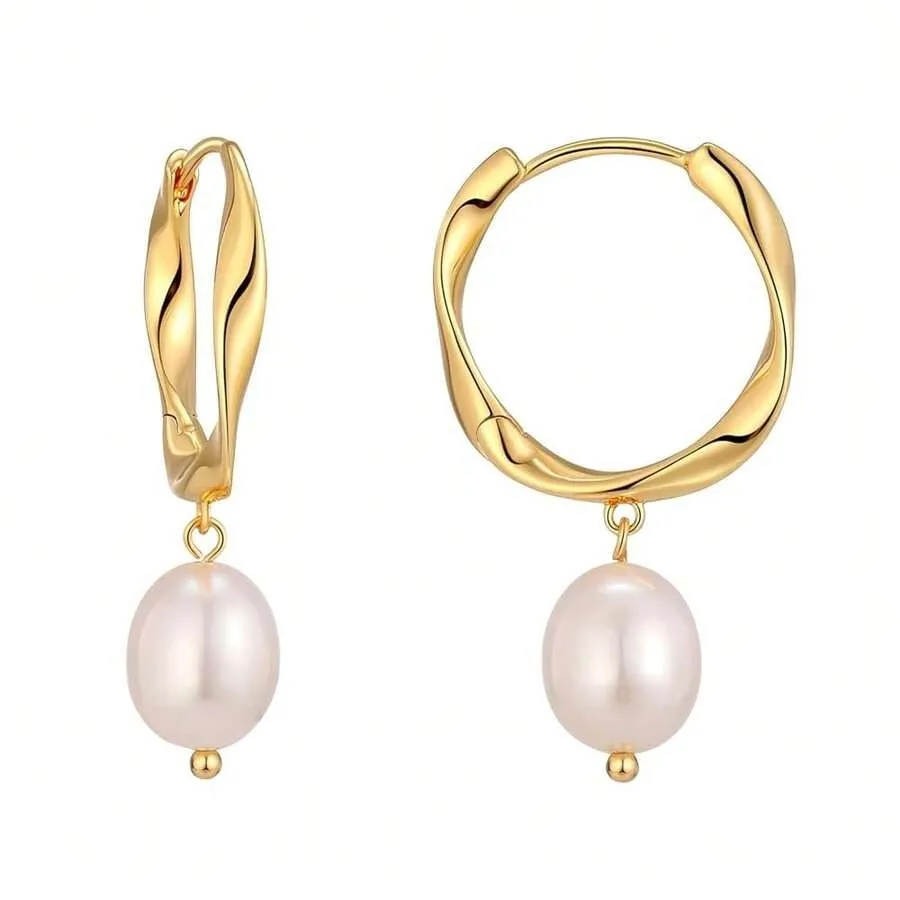 Pearl Earrings For Women 18K Gold Pearl Drop Earrings Dangle Small Huggie Hoop Earrings Bridesmaid Earrings Wedding Jewelry
Pearl Earrings For Women 18K Gold Pearl Drop Earrings Dangle Small Huggie Hoop Earrings Bridesmaid Earrings Wedding Jewelry