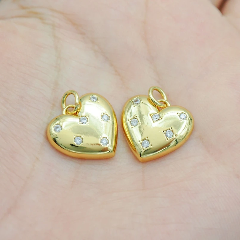 2Pcs Invisible Setting Gold Color Charms Cubic Zirconia Copper Point Pendant Gift Her Approx 14.4x16.5mm Jewelry For Women
2Pcs Invisible Setting Gold Color Charms Cubic Zirconia Copper Point Pendant Gift Her Approx 14.4x16.5mm Jewelry For Women