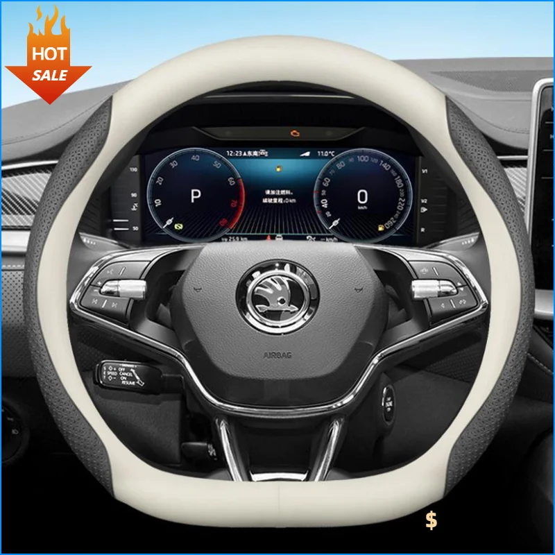 Leather Car Steering Wheel Cover for SKODA Octavia Kodiaq Exclusive Challenge 2024 2025 2023 Breathable Anti Slip Accessories
Leather Car Steering Wheel Cover for SKODA Octavia Kodiaq Exclusive Challenge 2024 2025 2023 Breathable Anti Slip Accessories