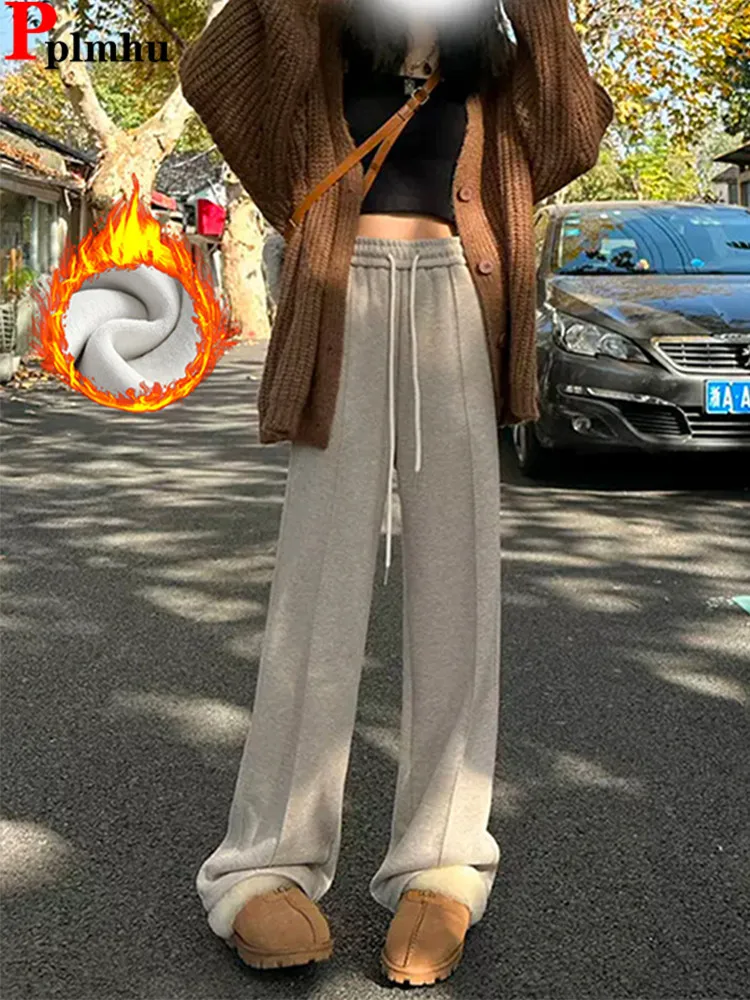 Basic High Waist Wool Blend Wide Leg Pants Winter Lightweight Velveteen Lined Casual Baggy Pantalones Korea Warm Women Spodnie
Basic High Waist Wool Blend Wide Leg Pants Winter Lightweight Velveteen Lined Casual Baggy Pantalones Korea Warm Women Spodnie