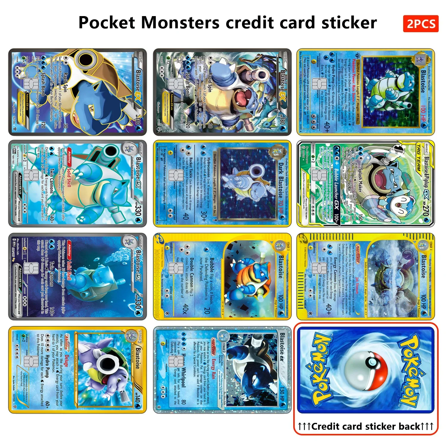 PTCG Credit Card Skin No Adhesive Stickers Anti-degaussing Multiple Styles Blastoise Series for VISA Debit Card Decorate 14+y
PTCG Credit Card Skin No Adhesive Stickers Anti-degaussing Multiple Styles Blastoise Series for VISA Debit Card Decorate 14+y
