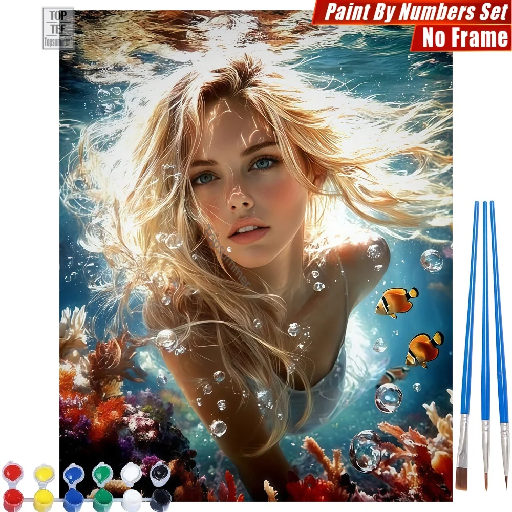 Beautiful underwater portrait Digital Oil Painting Kit - Blonde woman fish Creative Family Fun Christmas Gift For Grandma
Beautiful underwater portrait Digital Oil Painting Kit - Blonde woman fish Creative Family Fun Christmas Gift For Grandma