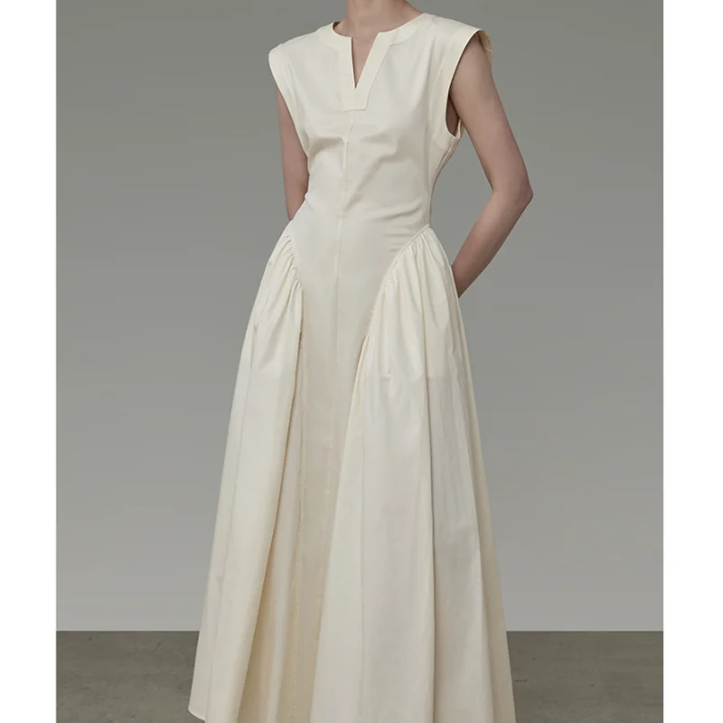French Simple Elegant Sleeveless Long Dress Women Summer Vintage Wine Wedding Holiday Style Fashion Lady Dress
French Simple Elegant Sleeveless Long Dress Women Summer Vintage Wine Wedding Holiday Style Fashion Lady Dress