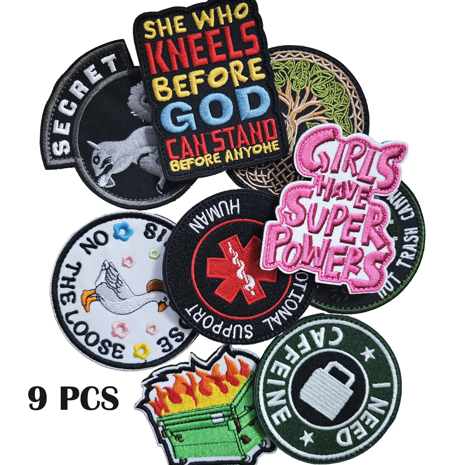 9PCS Funny Tactical Embroidered Patches Hook and Loop Tactical Badges
9PCS Funny Tactical Embroidered Patches Hook and Loop Tactical Badges