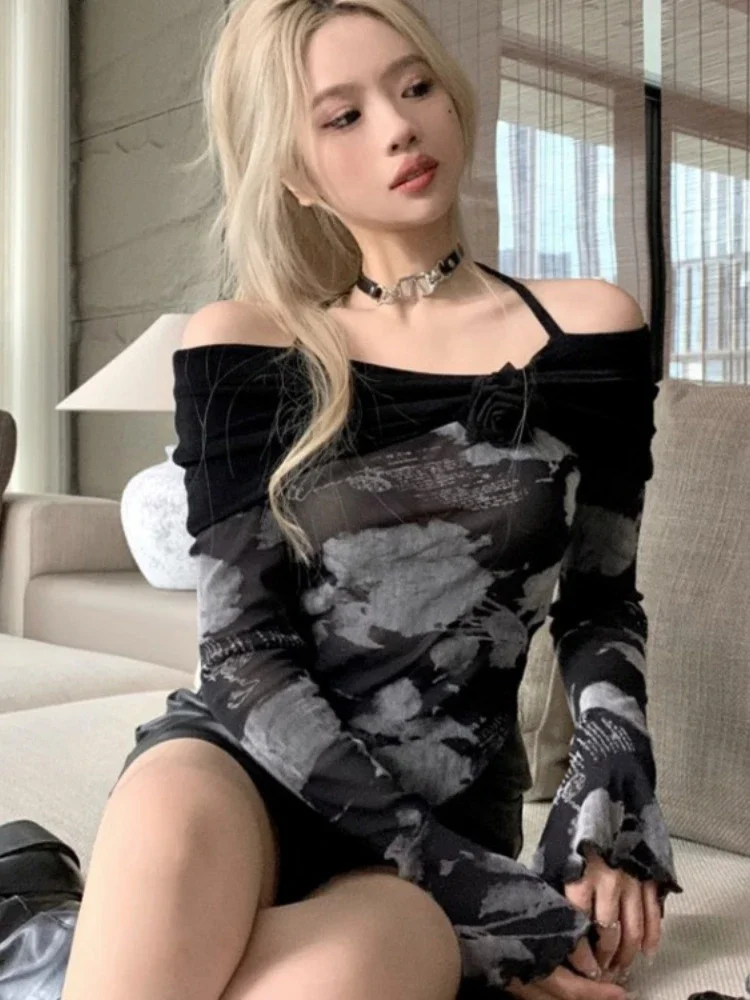 Sweet Cool Y2k Aesthetic Slash Neck Crop Top Autumn Chic Harajuku Vintage Print Women T-shirt Long Sleeve Gauze Off Shoulder Tee
Sweet Cool Y2k Aesthetic Slash Neck Crop Top Autumn Chic Harajuku Vintage Print Women T-shirt Long Sleeve Gauze Off Shoulder Tee