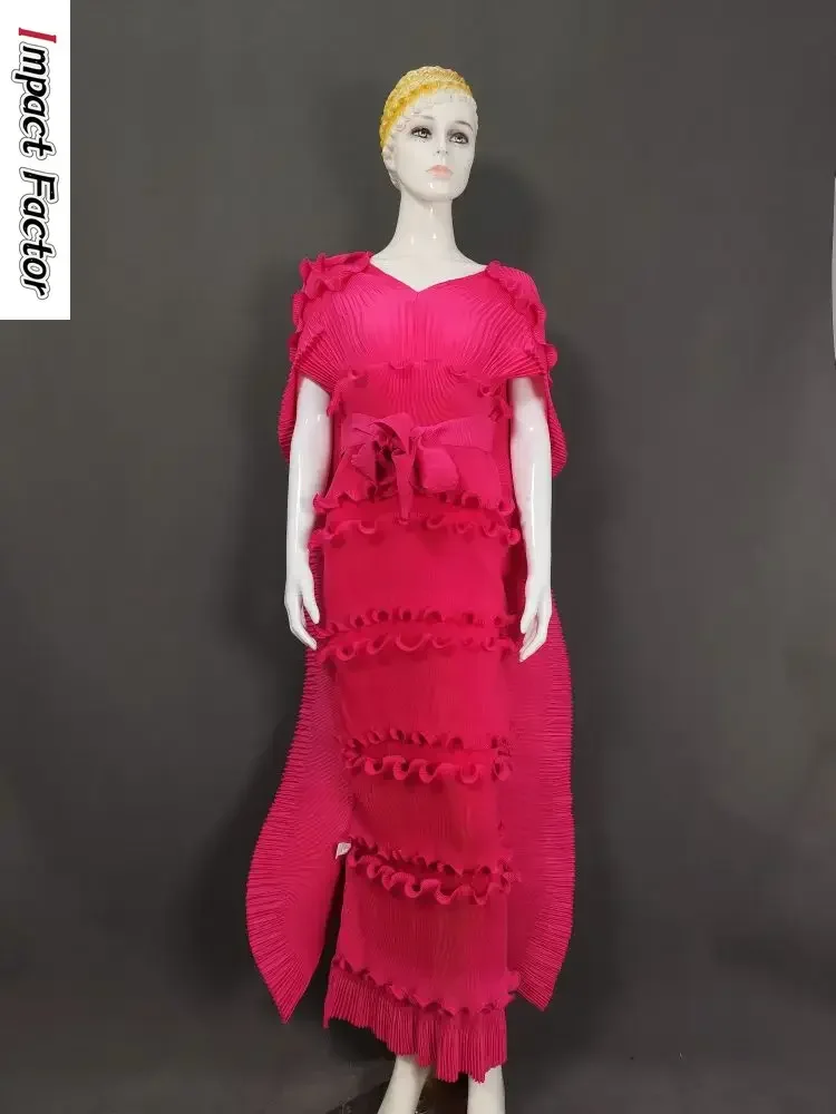 Miyake плиссированное модное платье с v-образным вырезом, свободные длинные асимметричные свободные платья, новинка 2025 года, женская одежда
Miyake плиссированное модное платье с v-образным вырезом, свободные длинные асимметричные свободные платья, новинка 2025 года, женская одежда
