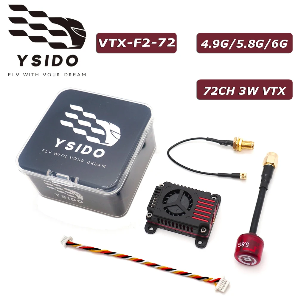 YSIDO VTX-F2-72 5,8G 3W VTX 4,9G-6G Высокомощный 72CH VTX видеопередатчик с антенной 5,8G 72 мм для RC Drone Quadcopter DIY Запчасти
YSIDO VTX-F2-72 5,8G 3W VTX 4,9G-6G Высокомощный 72CH VTX видеопередатчик с антенной 5,8G 72 мм для RC Drone Quadcopter DIY Запчасти