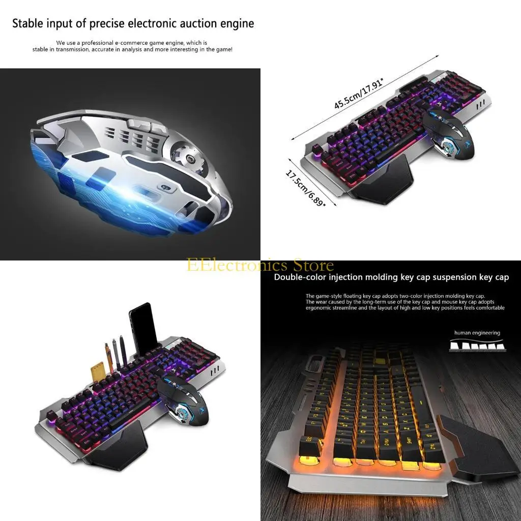 B03C K680 Wireless Gaming Keyboard Mouse RGB Backlit Metal Panel 3000mAh Rechargeable for Gamer Mouse Waterproof Keypad
B03C K680 Wireless Gaming Keyboard Mouse RGB Backlit Metal Panel 3000mAh Rechargeable for Gamer Mouse Waterproof Keypad