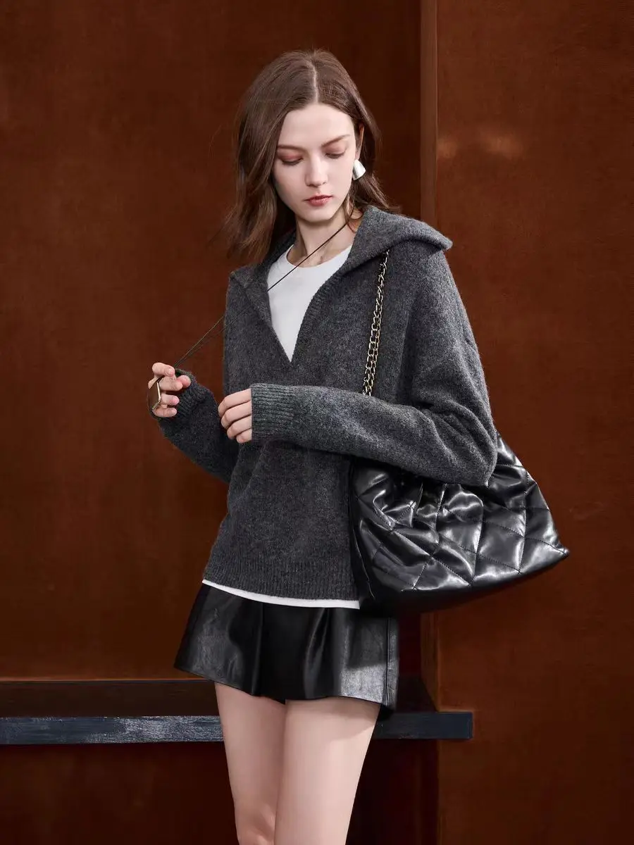 Женский вязаный пуловер из 100% чистого кашемира с v-образным вырезом, новое осенне-зимнее свободное пальто
Женский вязаный пуловер из 100% чистого кашемира с v-образным вырезом, новое осенне-зимнее свободное пальто