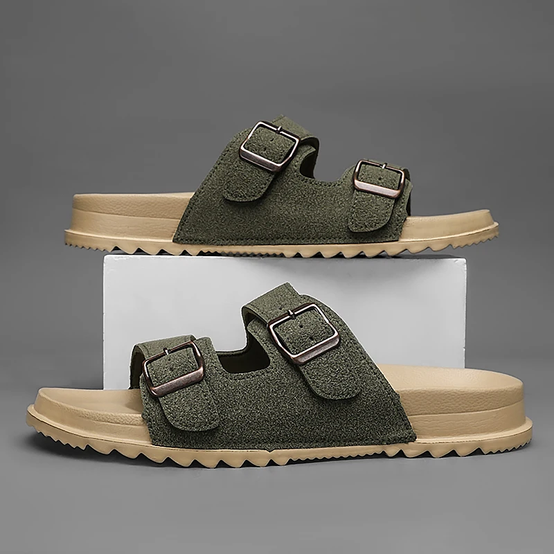 Summer Mens Microfiber Leather Slides Slippers With Adjustable Buckle Sandals Lightweight Anti Slip Slippers Cheap
Summer Mens Microfiber Leather Slides Slippers With Adjustable Buckle Sandals Lightweight Anti Slip Slippers Cheap