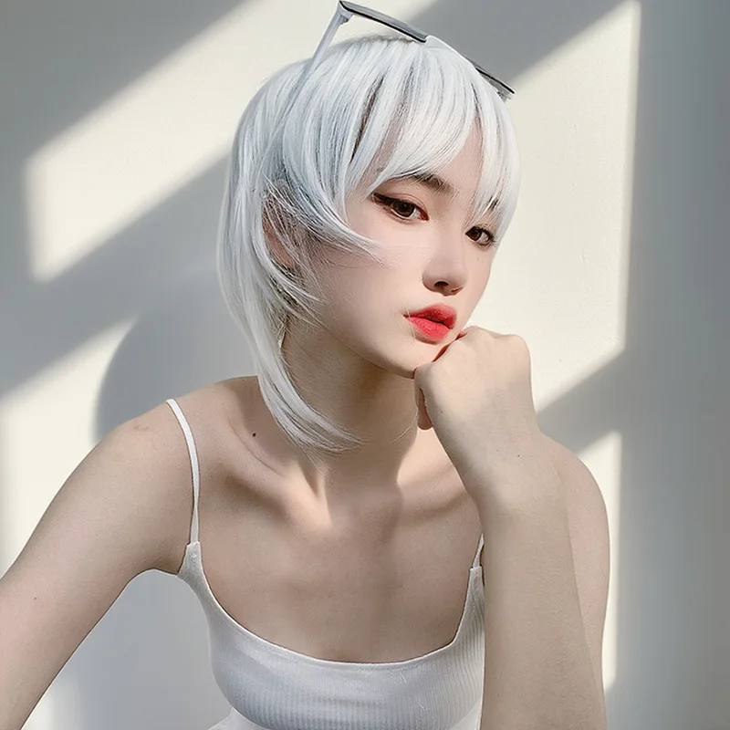 Anime synthetic wig for short hair, mackerel hairstyle, white color, party costume, Halloween cosplay, hair accessory set
Anime synthetic wig for short hair, mackerel hairstyle, white color, party costume, Halloween cosplay, hair accessory set