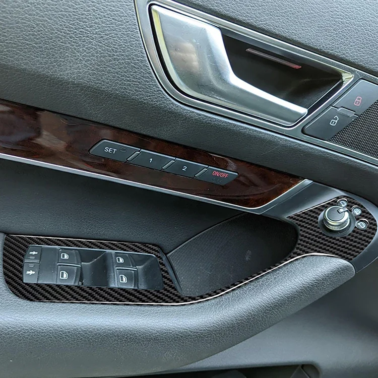 For Audi A6 S6 C6 2005-2011 100% Real Carbon Fiber Window Lift Switch Panel Trim Glossy Black Interior Sticker Cover 4PCS
For Audi A6 S6 C6 2005-2011 100% Real Carbon Fiber Window Lift Switch Panel Trim Glossy Black Interior Sticker Cover 4PCS