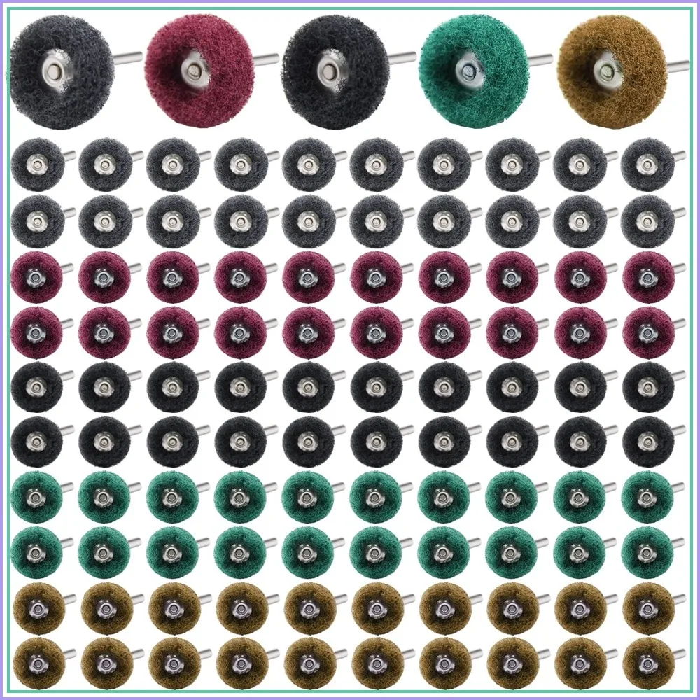100pcs Abrasive Wheels 1" Buffing Polishing for Rotary Tools, 1/8" Shank, 120/180/320/400/600 Grit Set
100pcs Abrasive Wheels 1" Buffing Polishing for Rotary Tools, 1/8" Shank, 120/180/320/400/600 Grit Set