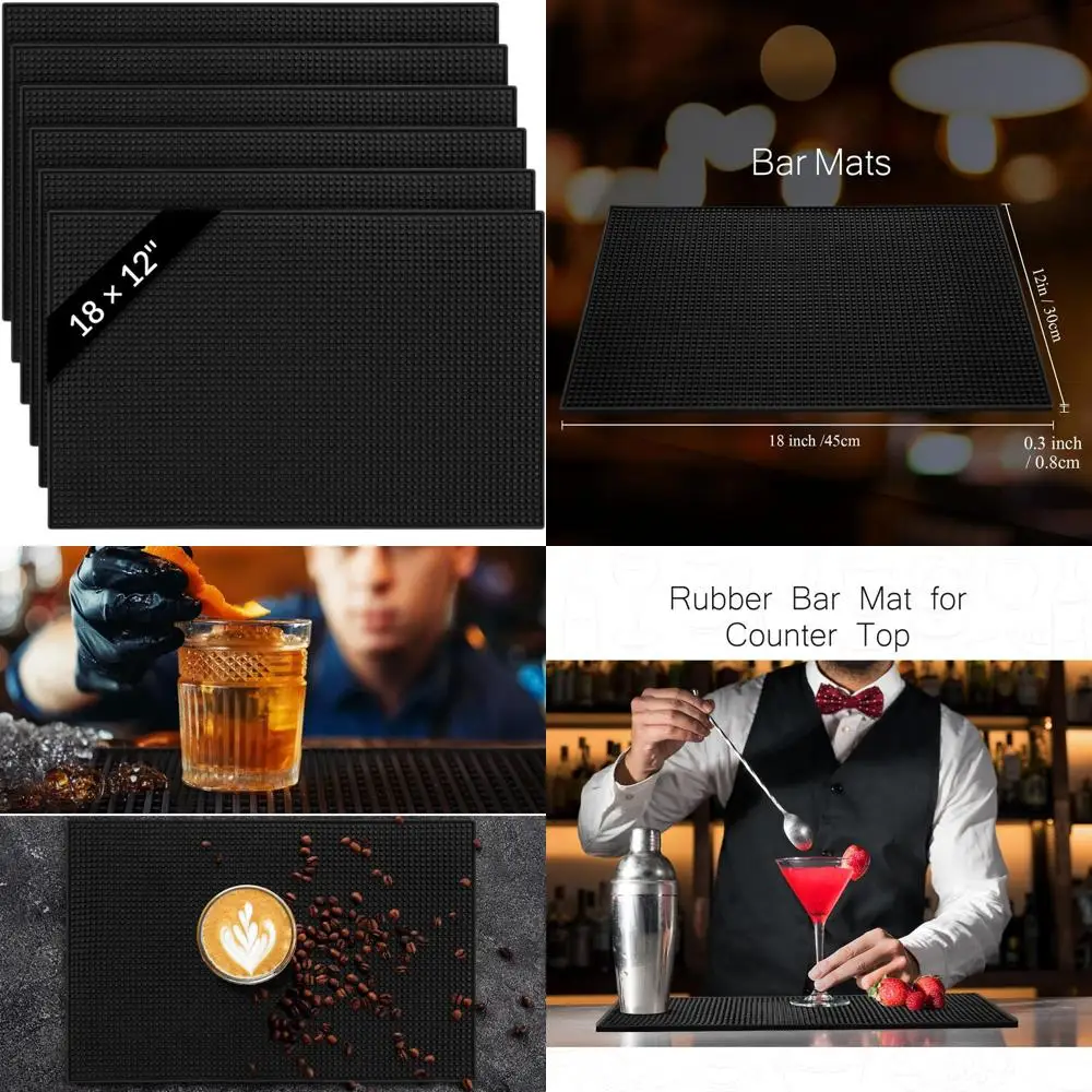 Set of 10 Non-Slip Rubber Bar Mats, 18 x 12, Ideal for Countertops, Spill Protection, Perfect for Bartending, Coffee, and Hot Di
Set of 10 Non-Slip Rubber Bar Mats, 18 x 12, Ideal for Countertops, Spill Protection, Perfect for Bartending, Coffee, and Hot Di