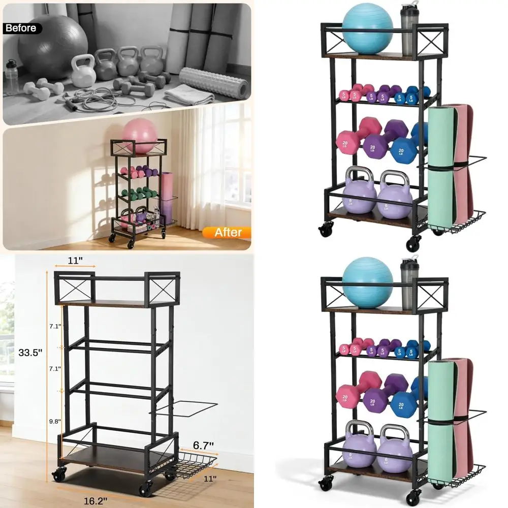 Стойка для хранения ковриков для йоги из металла и дерева в деревенском стиле, органайзер для домашнего спортзала с поворотными колесиками, выдерживает до 60 фунтов.
Стойка для хранения ковриков для йоги из металла и дерева в деревенском стиле, органайзер для домашнего спортзала с поворотными колесиками, выдерживает до 60 фунтов.