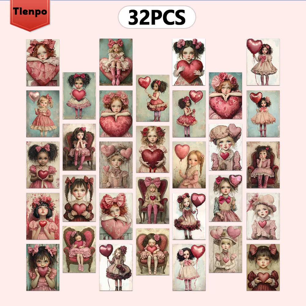 32pcs, Pink Valentine's Day Girl Postcard Whimsical Girl Greeting Card Wall Decor Postcard Suitable for Journals/Decor
32pcs, Pink Valentine's Day Girl Postcard Whimsical Girl Greeting Card Wall Decor Postcard Suitable for Journals/Decor